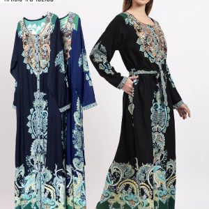 ماکسی آستین بلند نخی طرح ترک